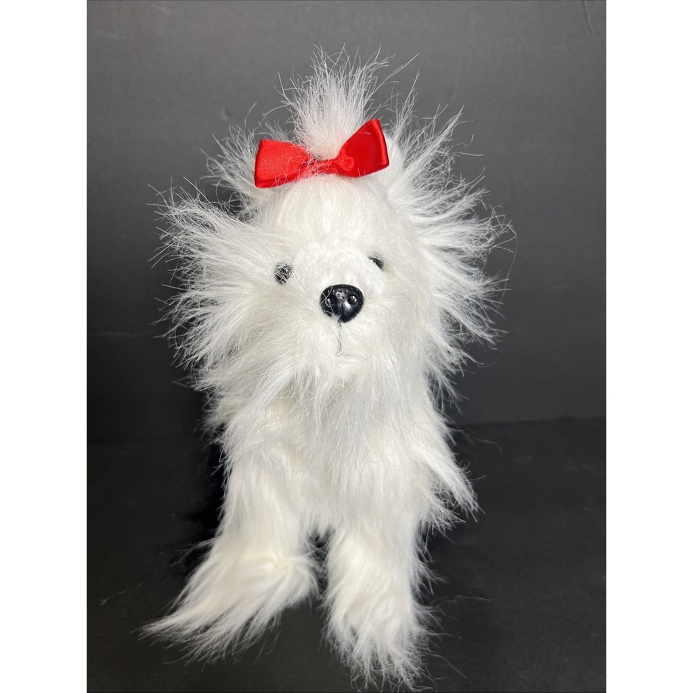 Goffa Stuffed Animal Plush Puppy Dog black Eyes White & Black  '10' Sample Soft